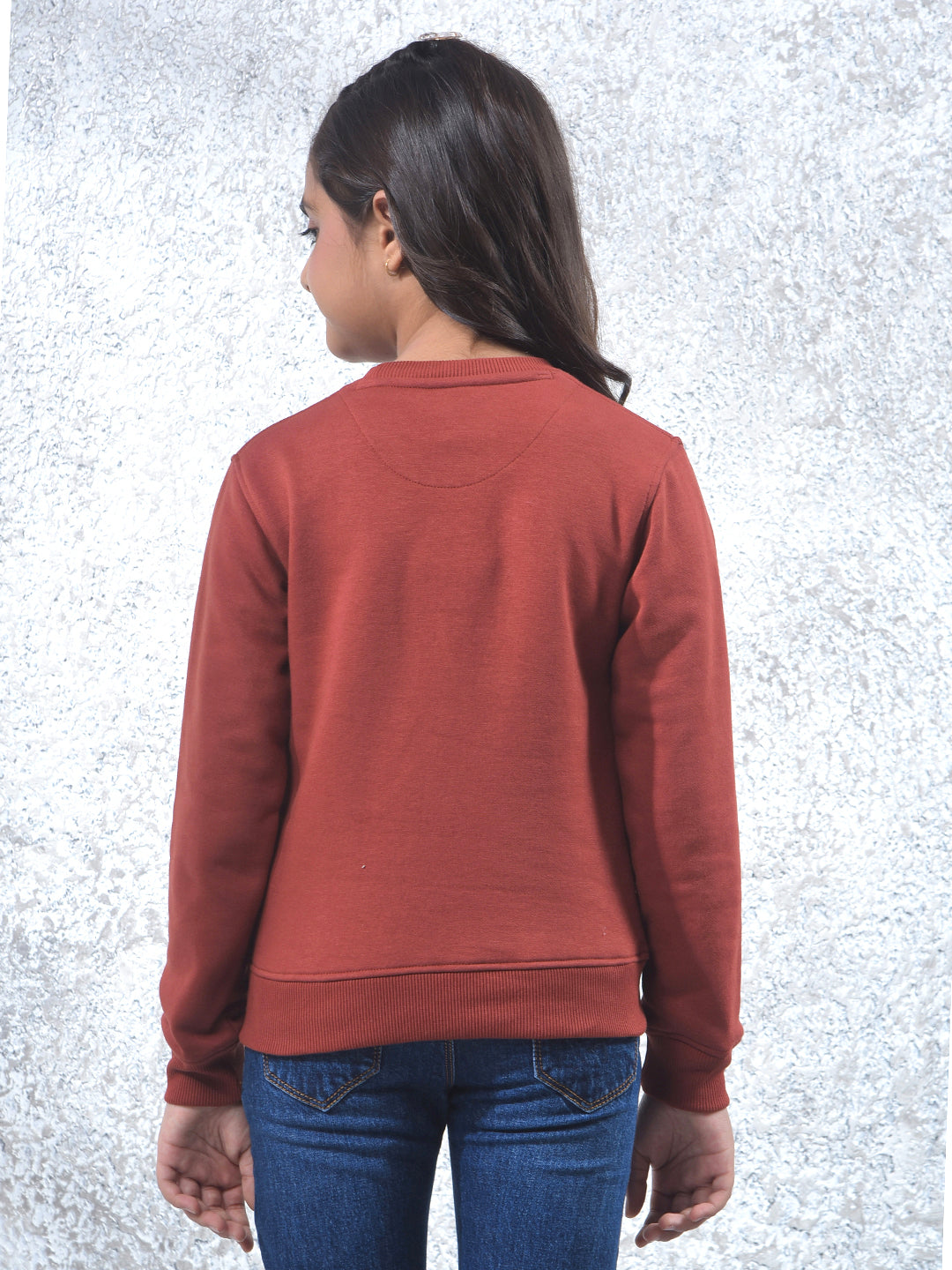 All-Day Comfort Red Knitted Sweatshirt