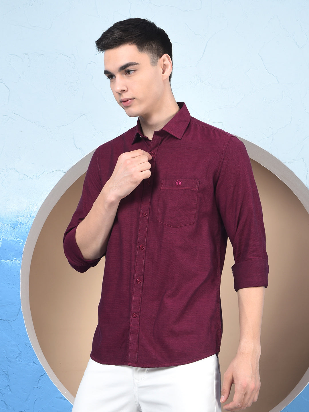 Maroon 100% Cotton Shirt