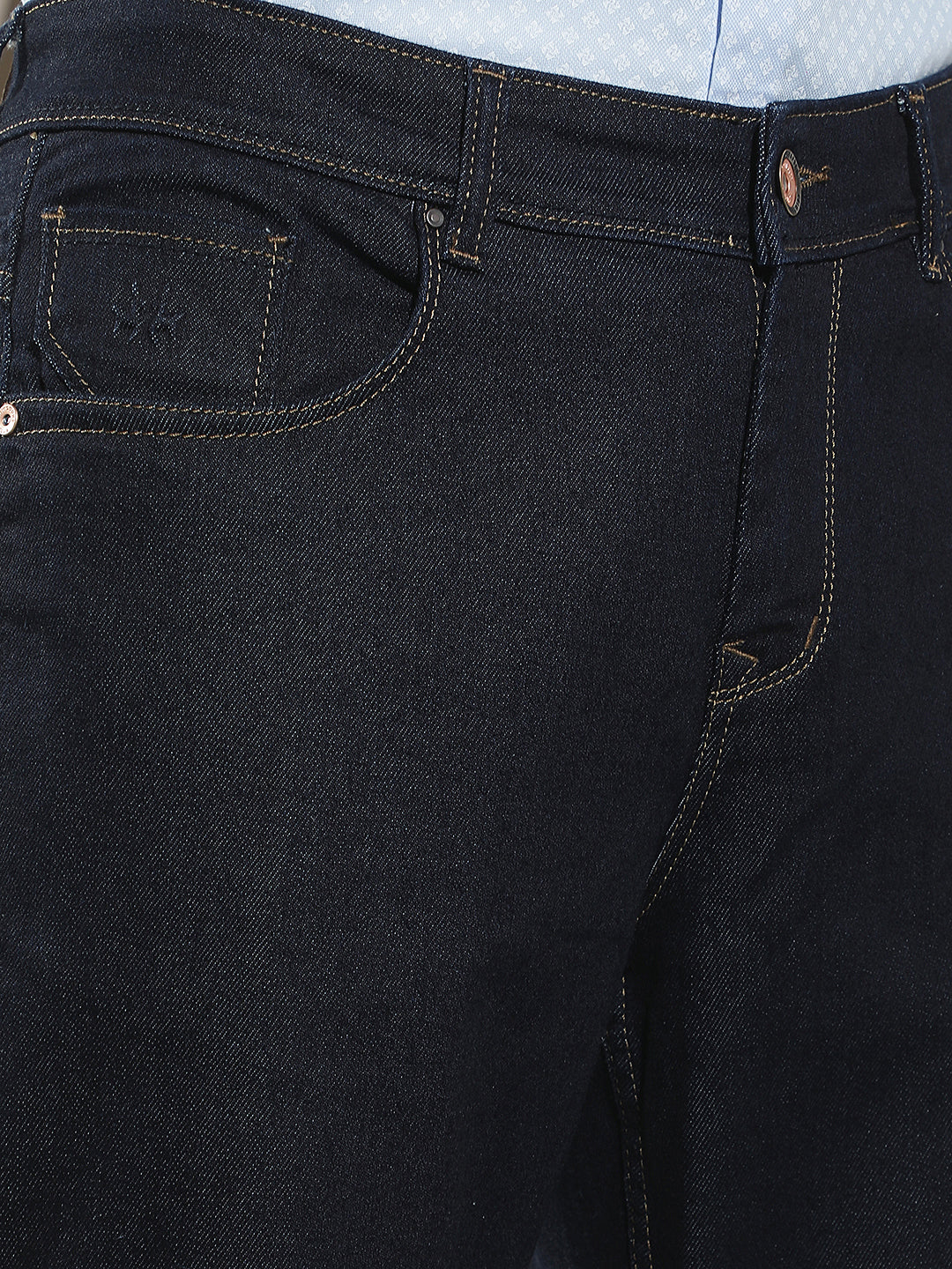 Navy Blue 100% Cotton Baggy Jeans