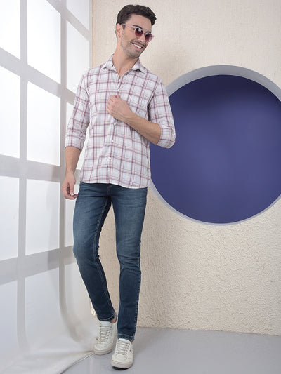 Rose Grid Brown Checked Shirt