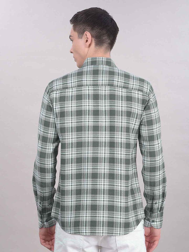 Green Checked 100% Cotton Shirt