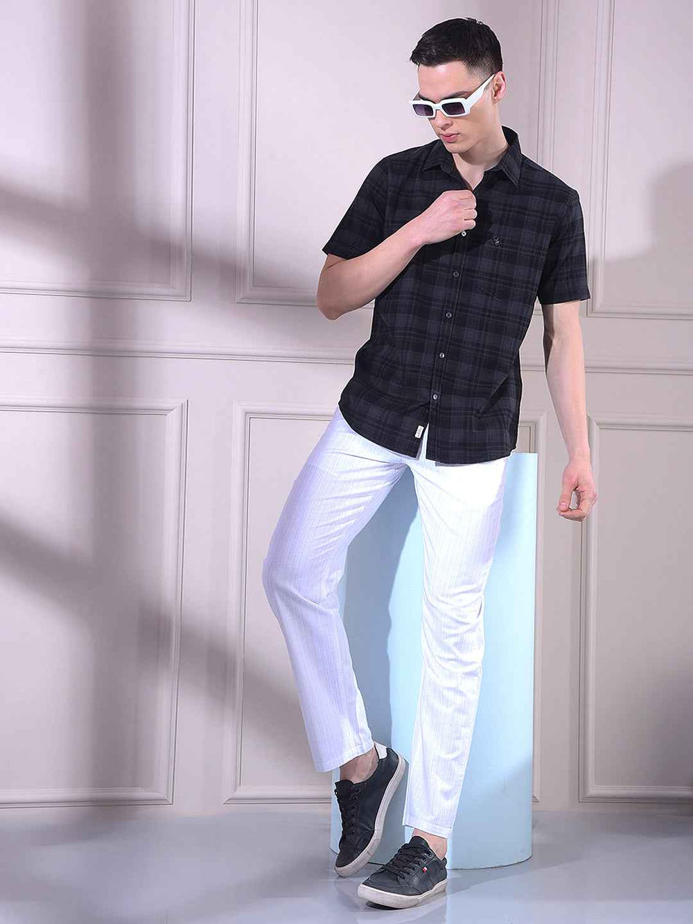 Black 100% Cotton Checked Shirt