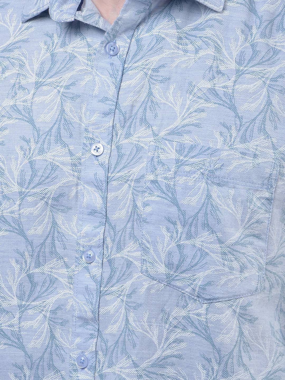 Blue Floral Print Shirt