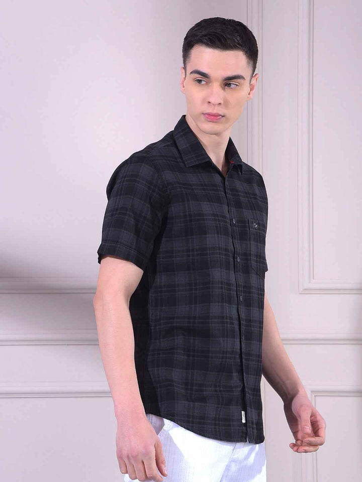 Black 100% Cotton Checked Shirt