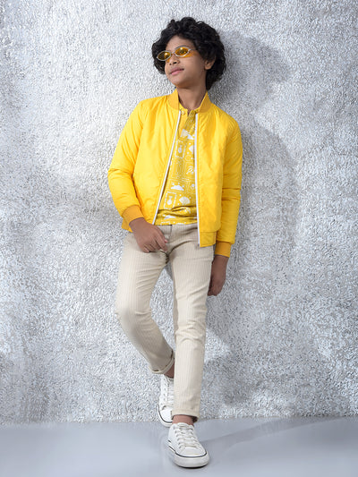 Elegant Yellow Reversible Jacket
