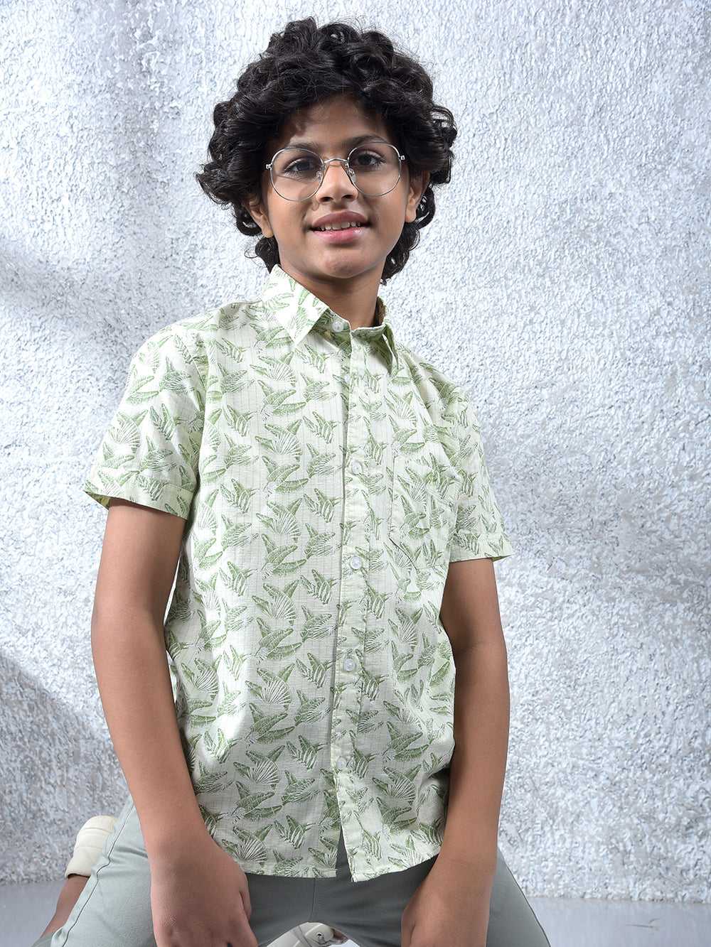 Modern Edge Green Floral Print Shirt