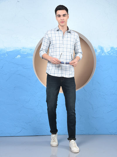 White Checked 100% Cotton Shirt