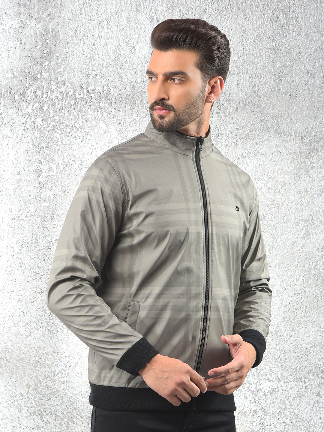 Grey Checked Reversible Jacket