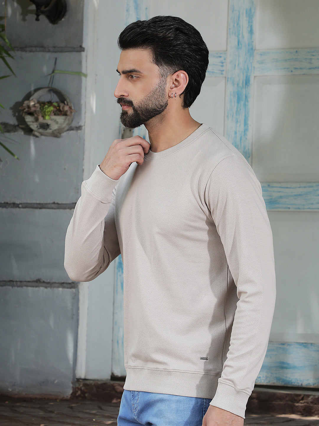 Refined Warm Sand Beige Sweatshirt