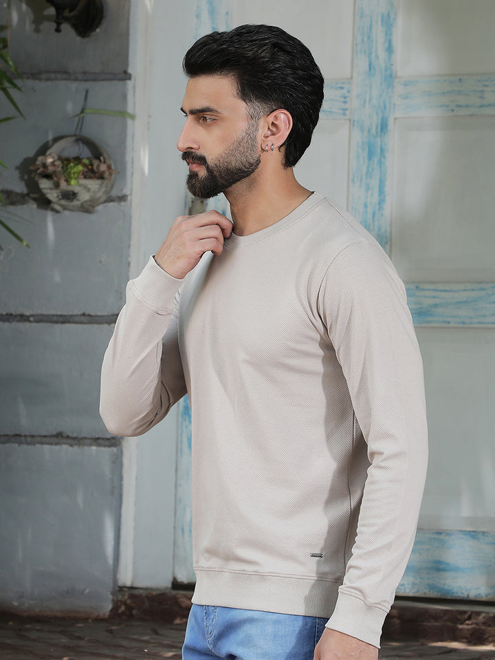 Refined Warm Sand Beige Sweatshirt