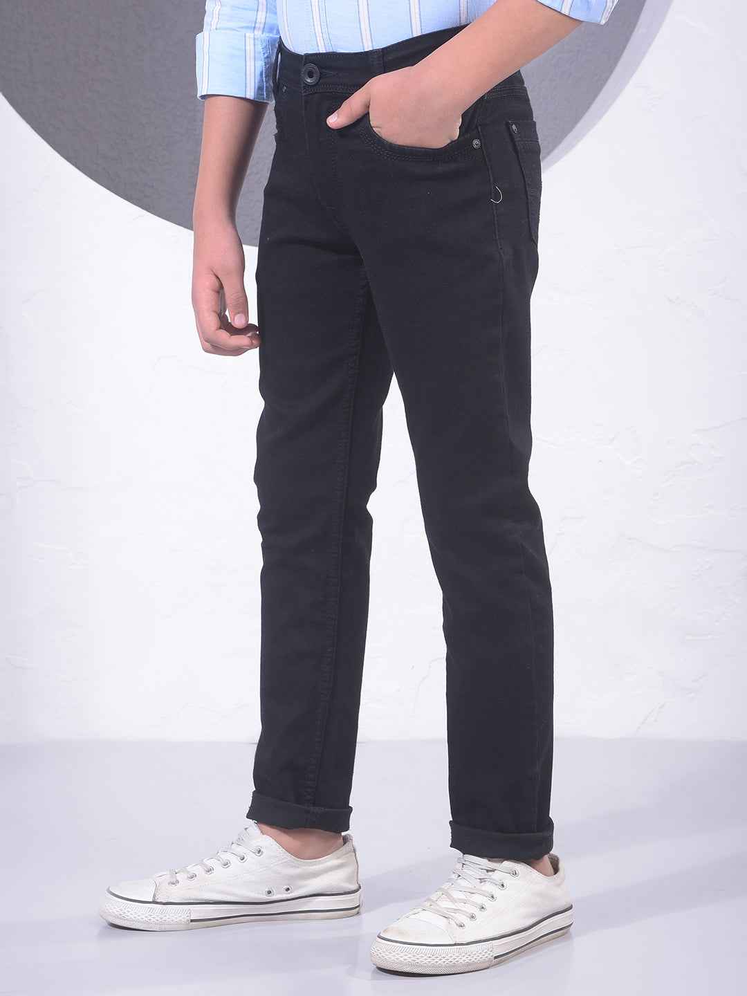 Jet Black Streetwear Jeans