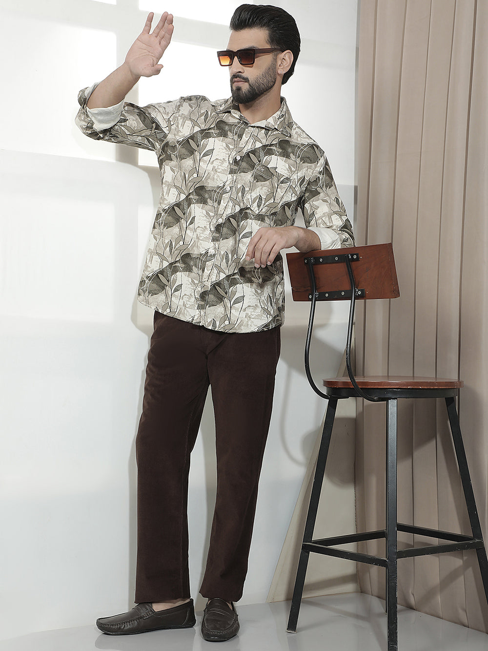 Brown Straight Corduroy Trousers