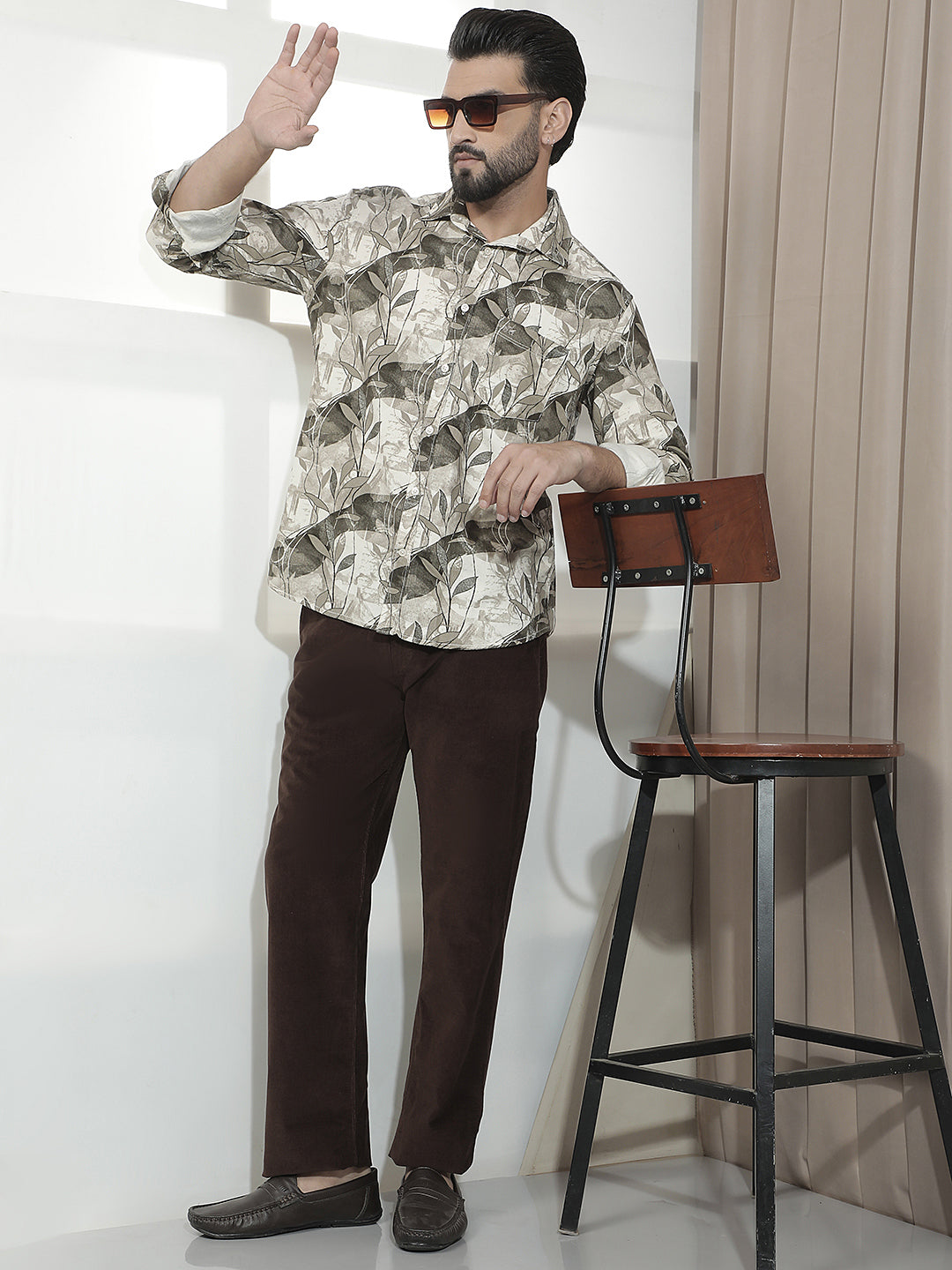 Brown Straight Corduroy Trousers
