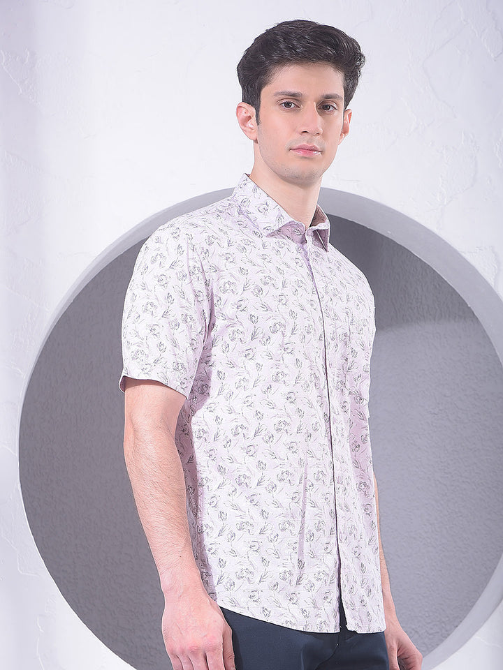 Pink Floral Print 100% Cotton Shirt