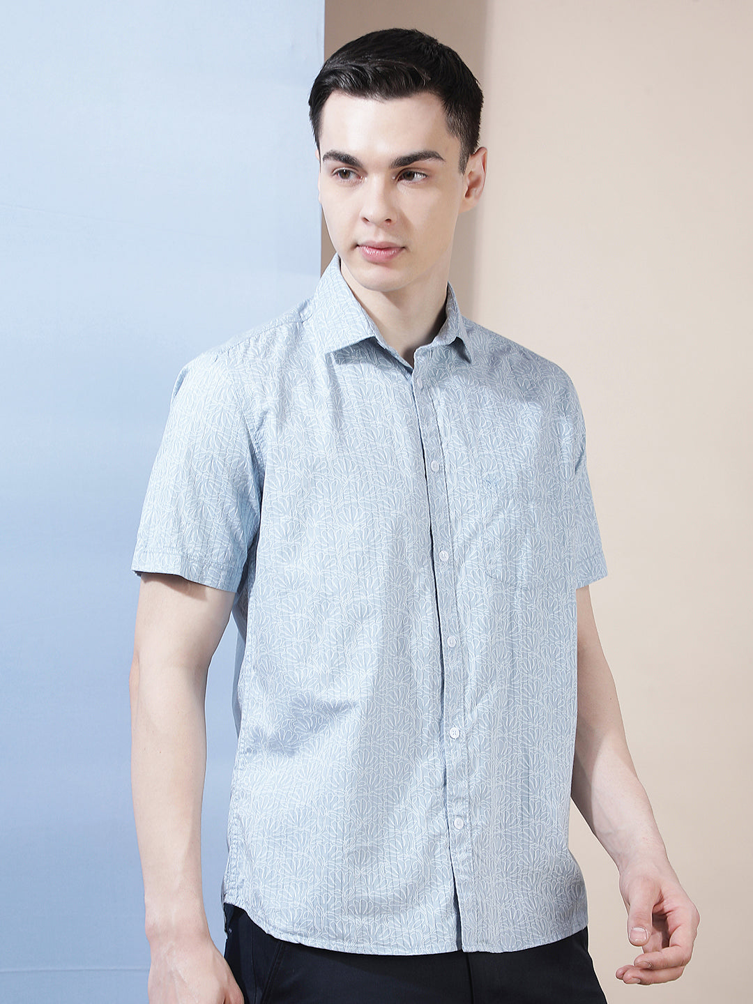 Blue Floral Print Shirt
