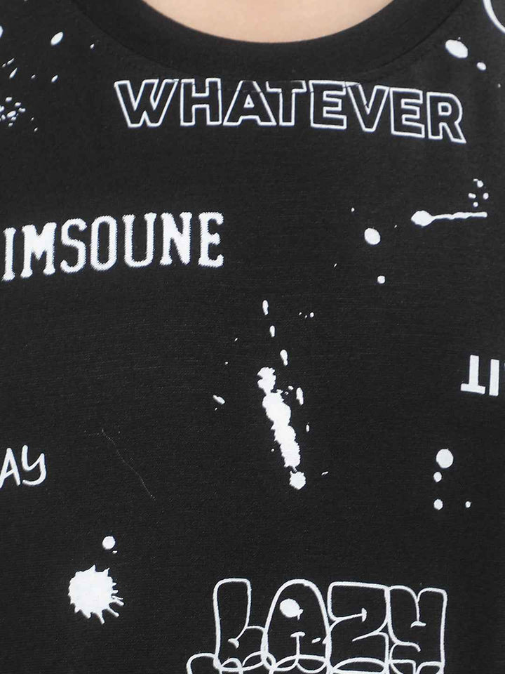 Black Graphic Print T-Shirt