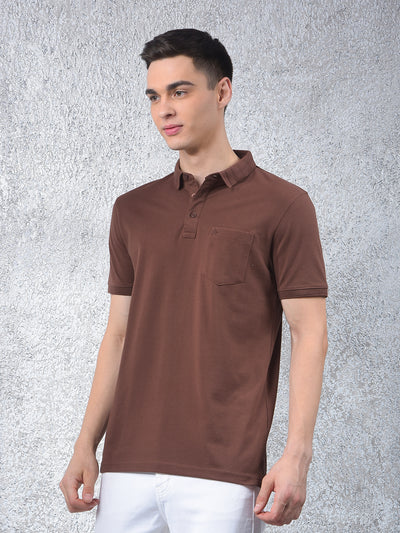 Brown Polo Neck T-Shirt