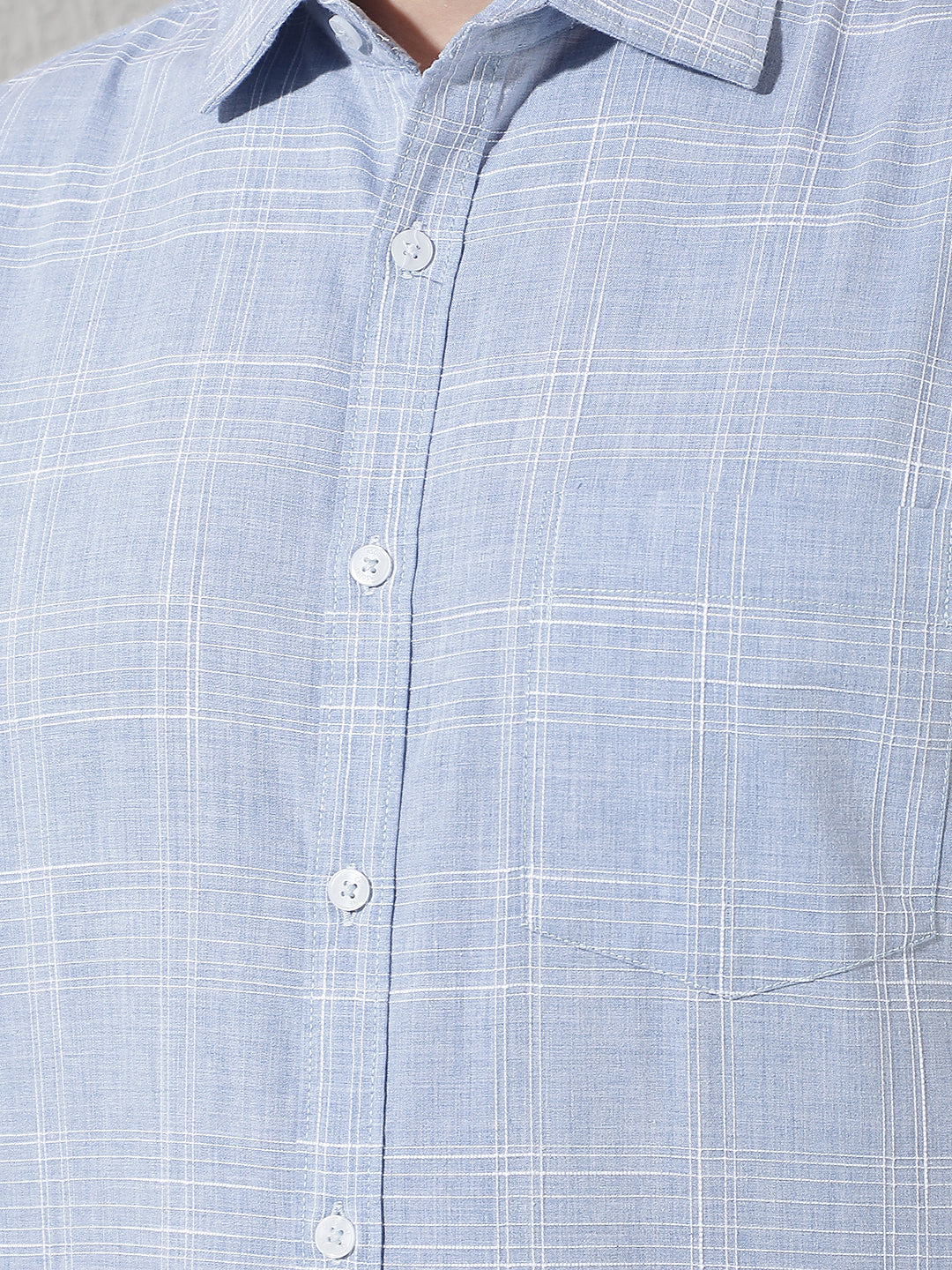 Sky Blue Checked Shirt