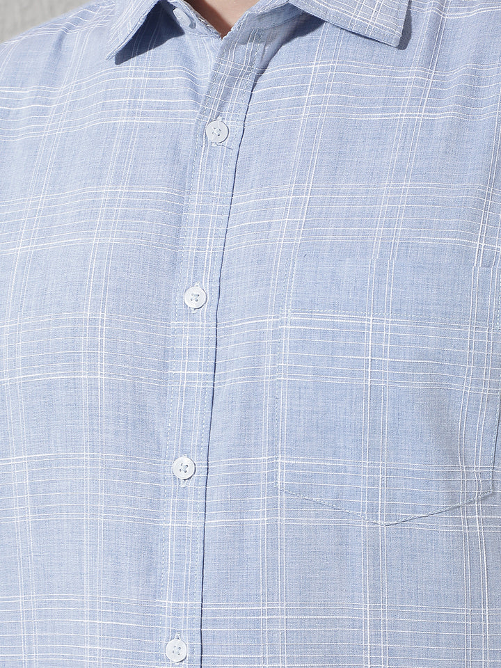 Sky Blue Checked Shirt