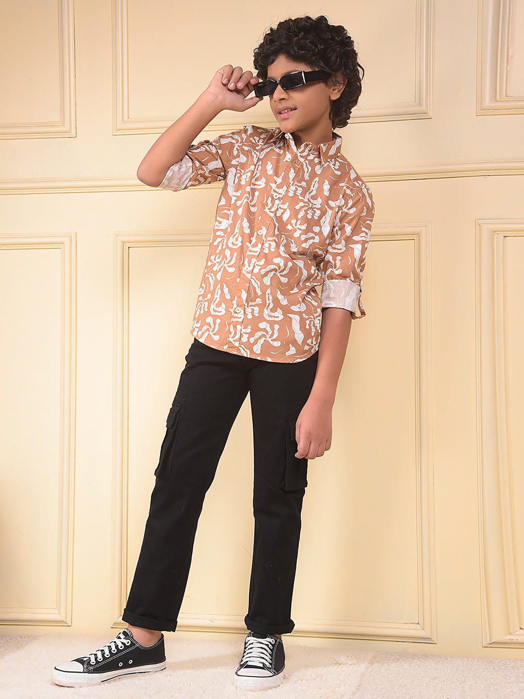 Dapper Brown Printed Shirt