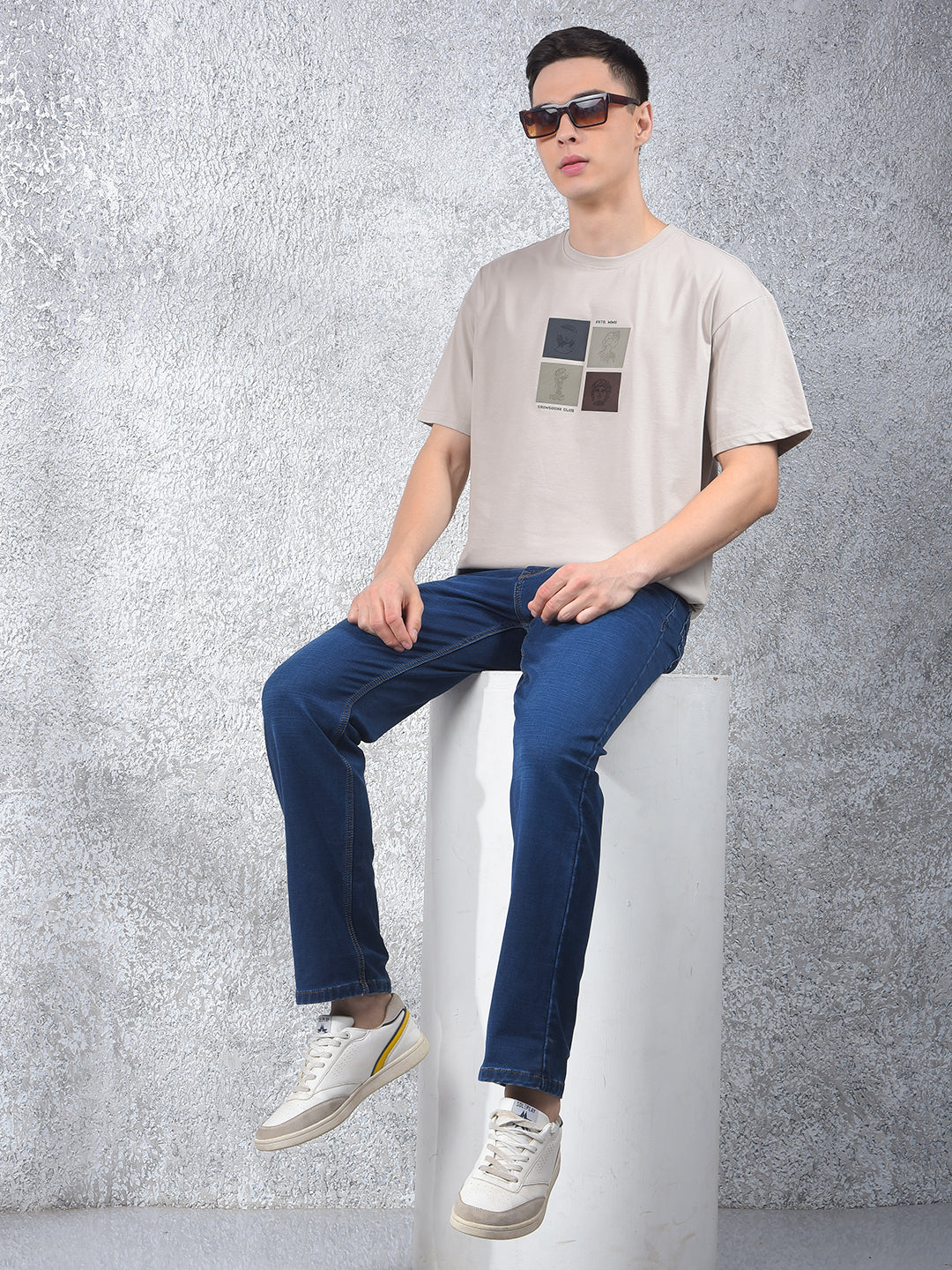 Beige Graphic Print T-Shirt