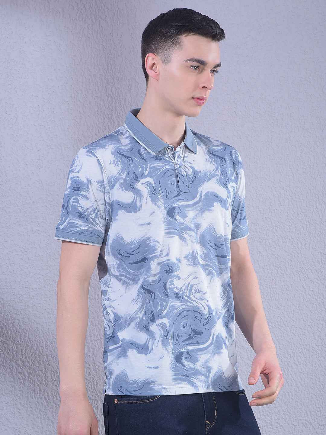Blue Printed T-Shirt