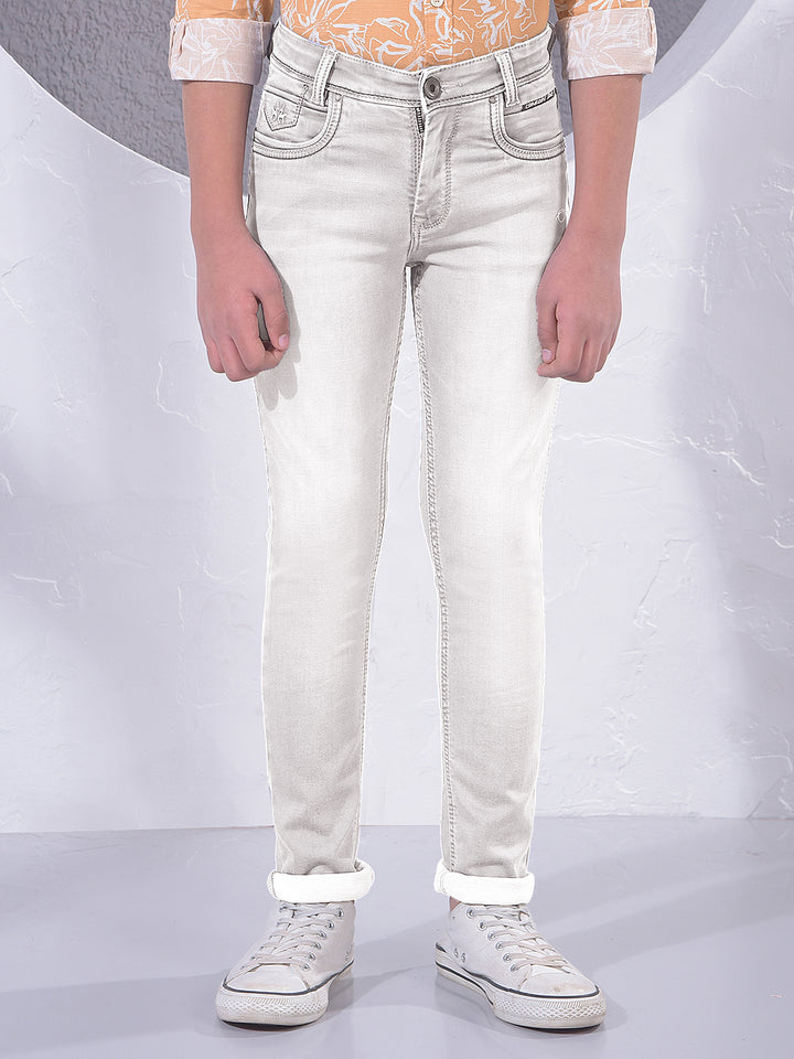 Mist Grey Contemporary Street Jeans