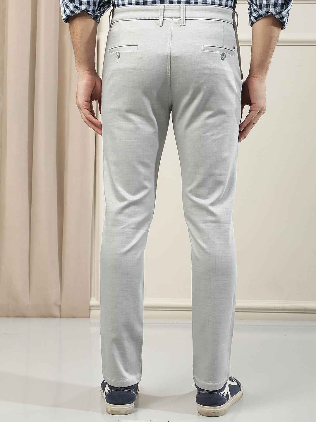 Grey Checked Trousers