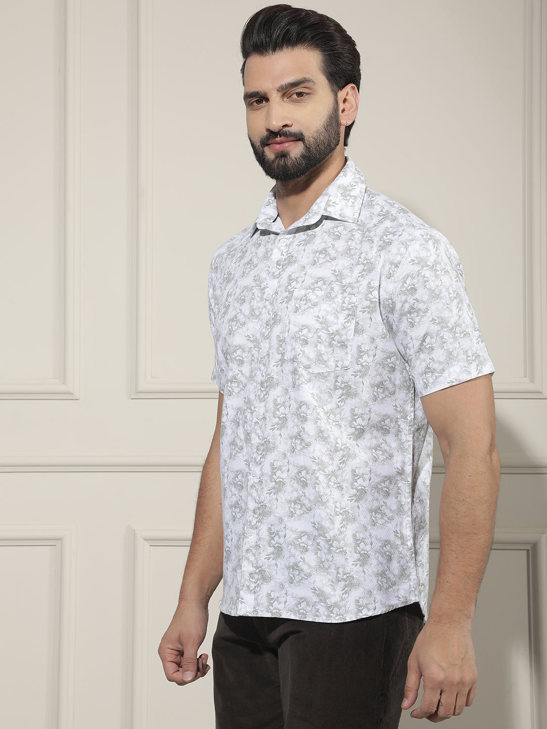 Green Floral Print Shirt