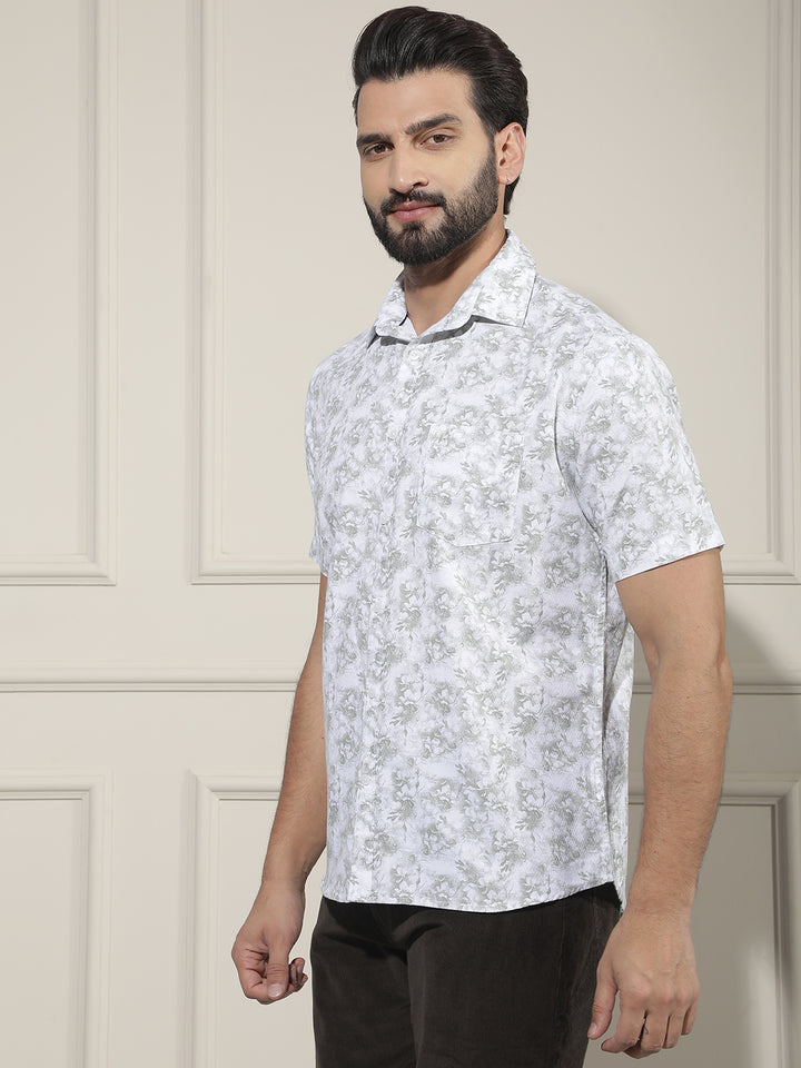 Green Floral Print Shirt