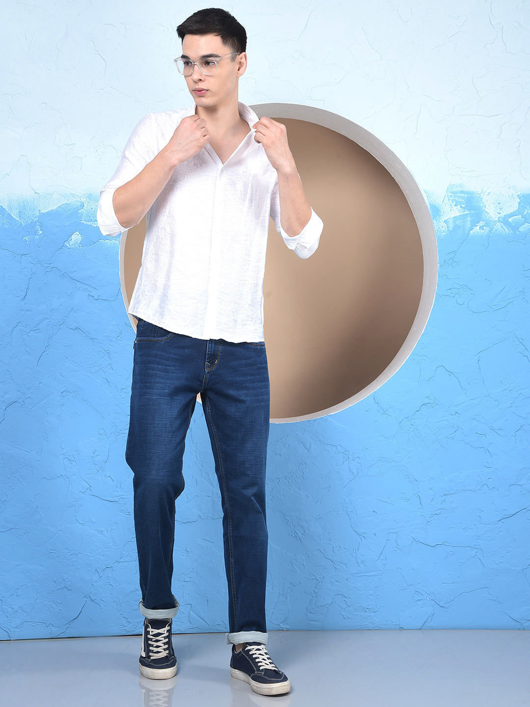 Elite White Formal Jacquard Shirt