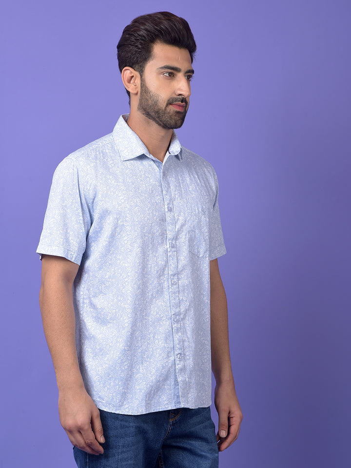 Blue Floral Print Shirt