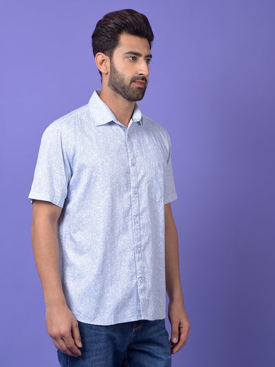Blue Floral Print Shirt