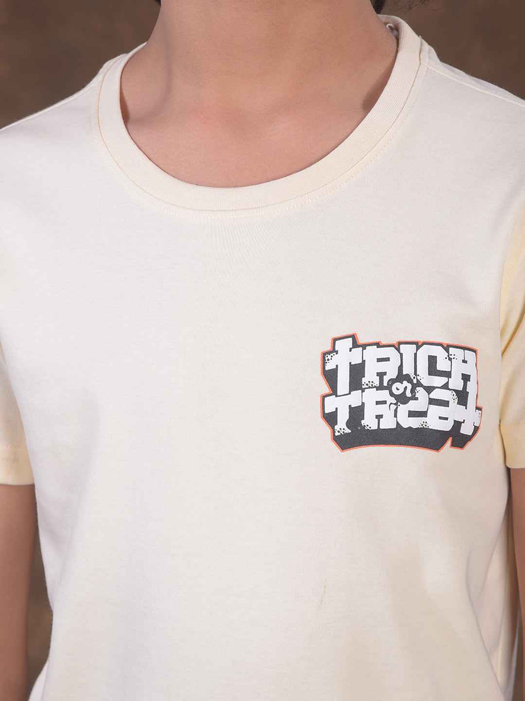 Cream Graphic Print T-Shirt