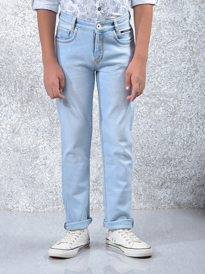 Casual Light Blue Light Wash Jeans