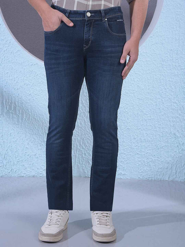 Dark Blue Stretchable Cotton Jeans