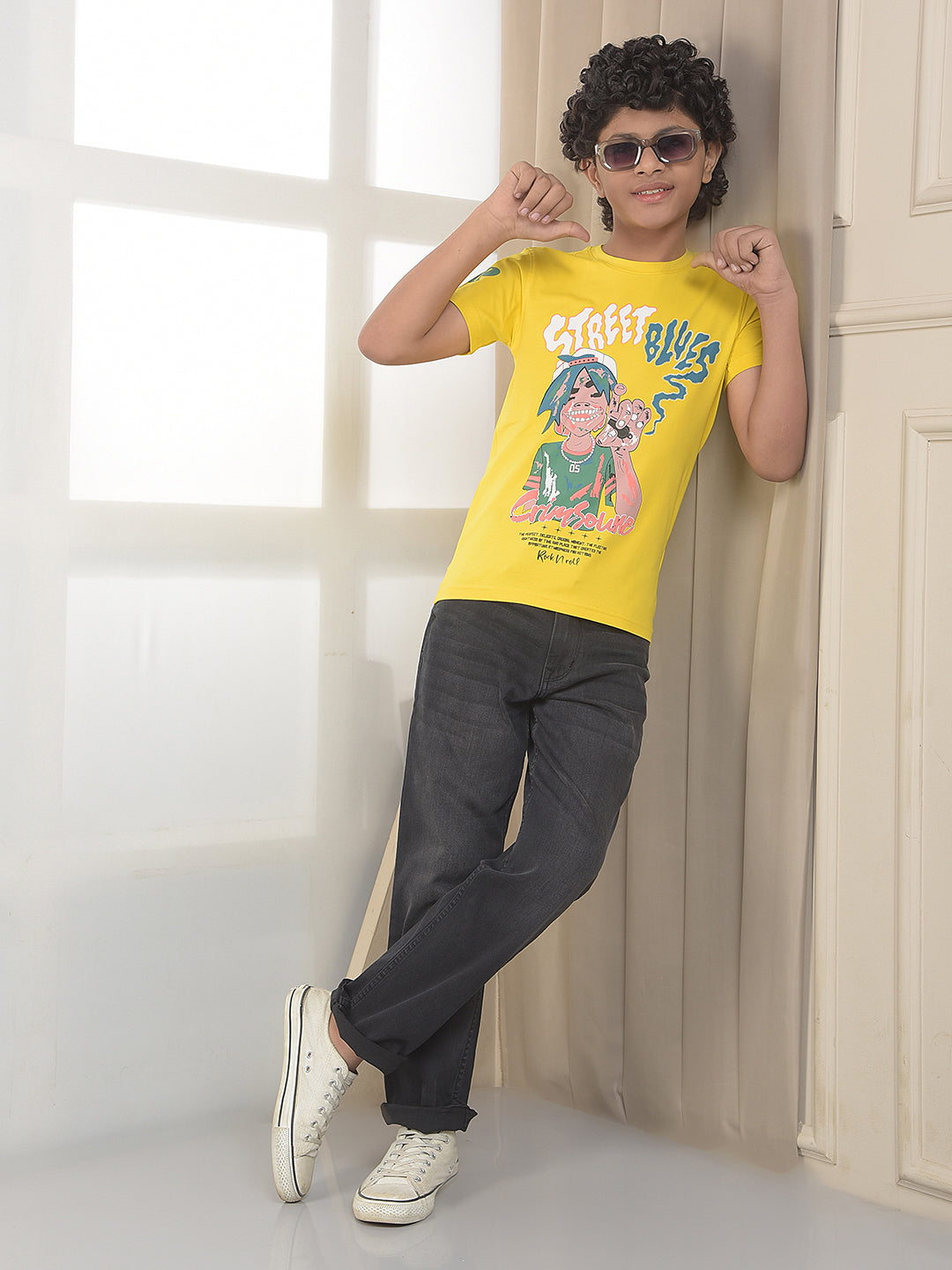 Yellow Graphic Printed T-Shirt