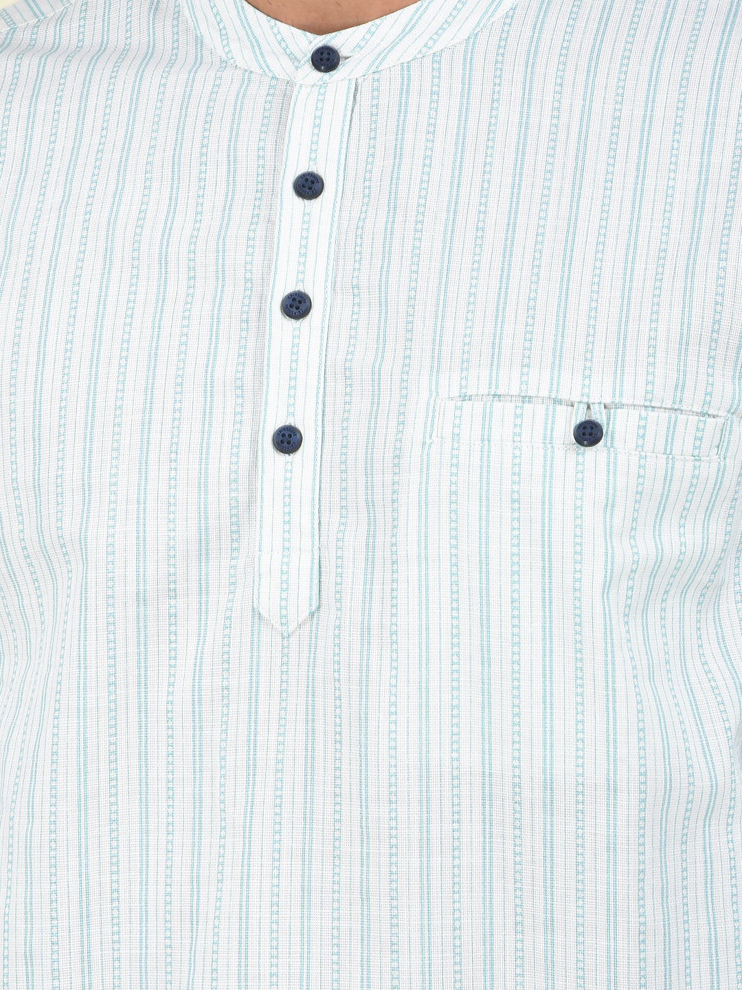 Green Vertical Stripes Knitted Kurta