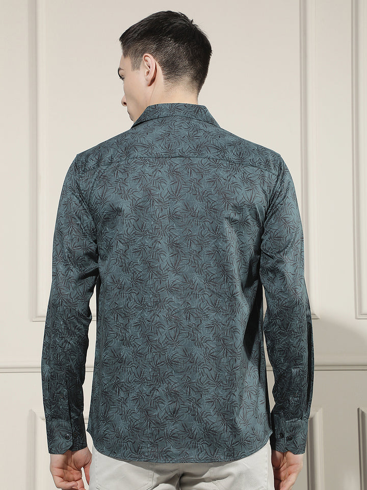 Green Floral Print Shirt