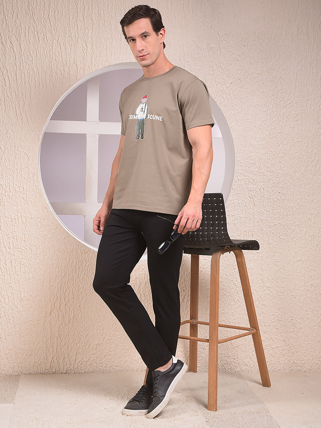 Olive Graphic Print T-Shirt