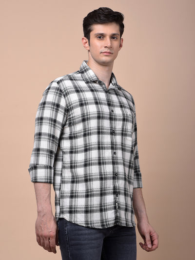 Olive Checked 100% Cotton Shirt