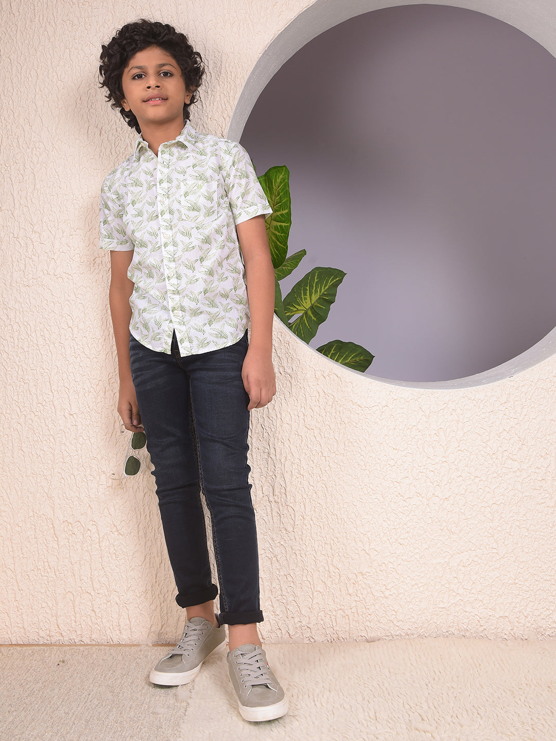 Green Floral Print Shirt