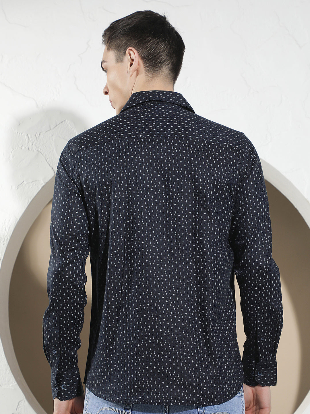 Blue Micro Print Shirt