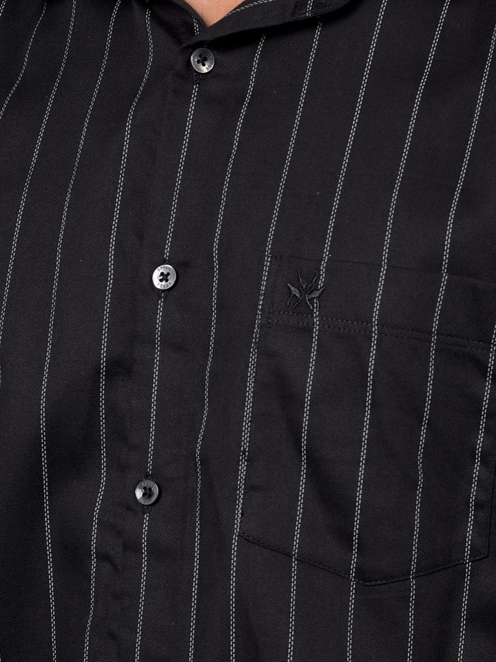 Black Vertical Stripes Shirt