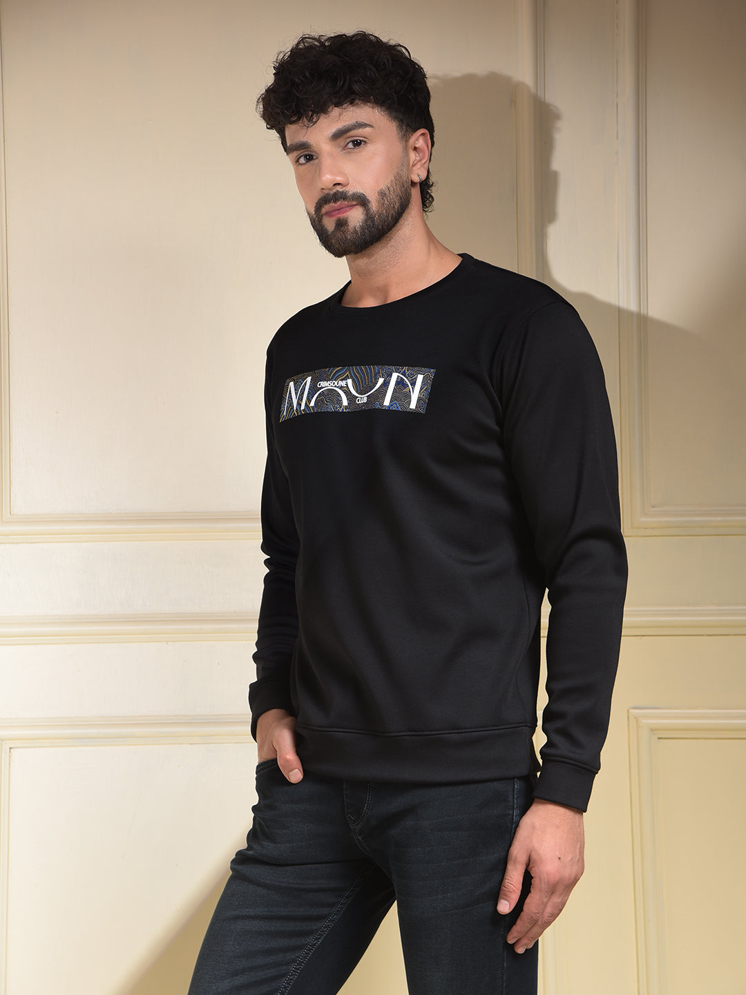Black Graphic Print Sweatshirt
