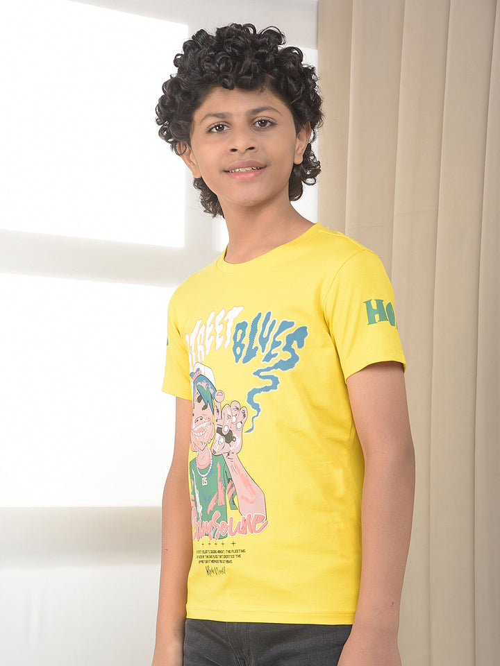 Yellow Graphic Printed T-Shirt