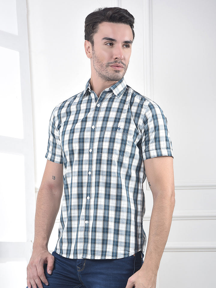 Blue Checked 100% Cotton Shirt