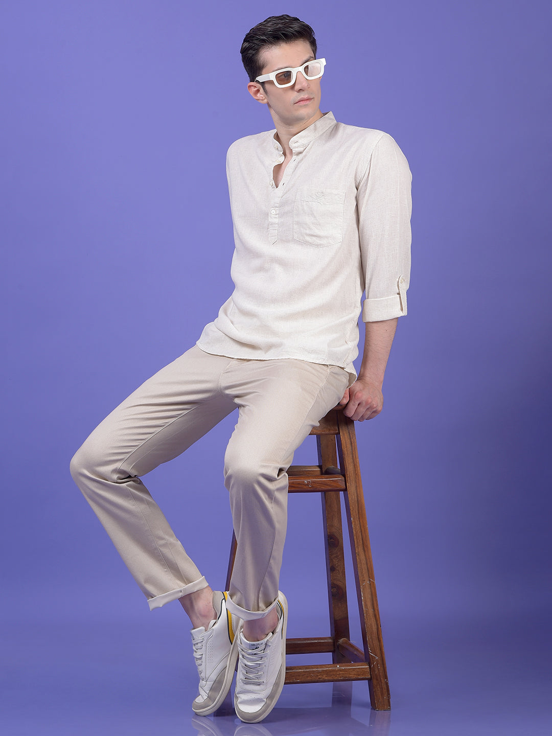 Off White Linen Kurta