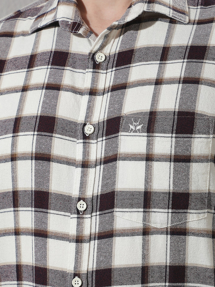 Maroon Checked 100% cotton Shirt