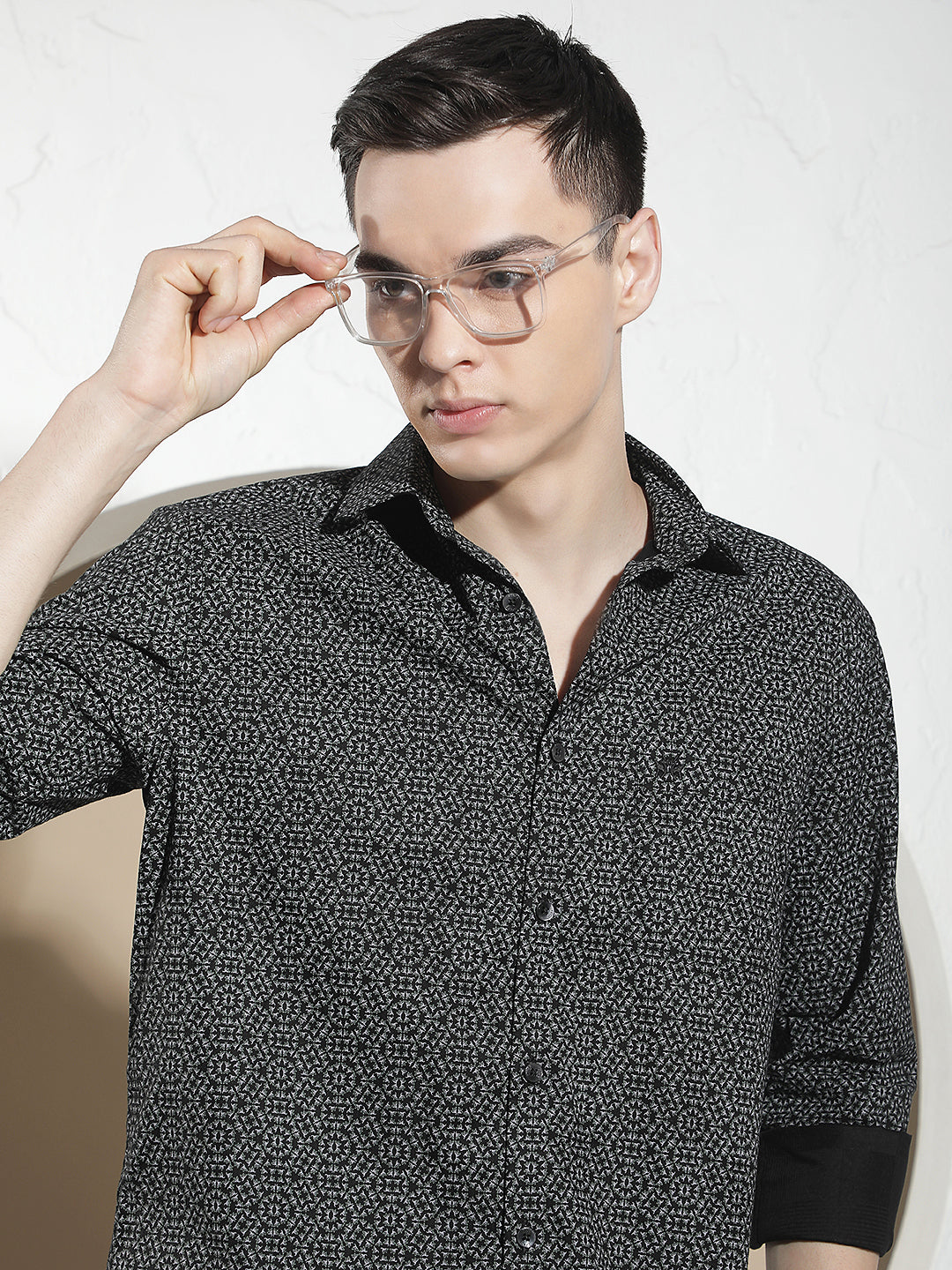Black Printed 100% Cotton Shirt